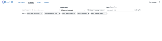 Blank view in ReadyGO courses.