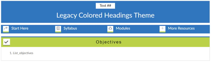 Colored Headings Theme in the Legacy Sidebar.