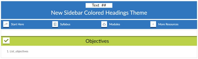 Colored Headings Theme in the New DesignPLUS Sidebar.