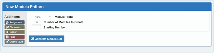 Animation showing the user selecting Assignment from Add Items, then selecting Assignment Templates and choosing a New Quiz template