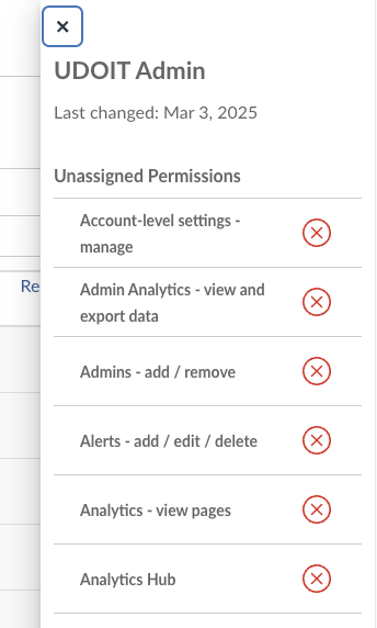 The UDOIT Admin Role with no permissions required.