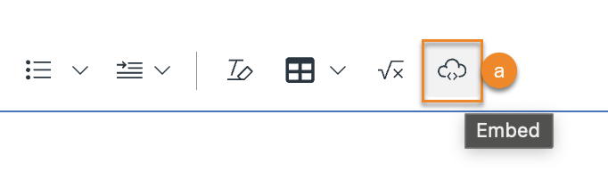 Embed tool in the Canvas toolbar.