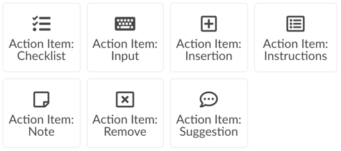 Editor Action Items tools